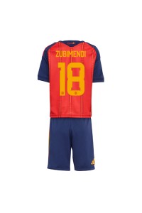 Espanja Martin Zubimendi #18 Jalkapallovaatteet Lasten Kotipeliasu MM-kisat 2026 Lyhythihainen (+ Lyhyet housut)